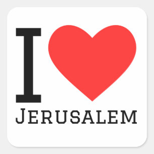 I love Jerusalem Vierkante Sticker