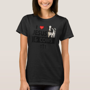 I Love Jesus and Koeien Farming Christelijk Boerde T-shirt