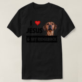 I Love Jesus and My Rhodesian Ridgeback Mom Dad Pe T-shirt (Design voorkant)