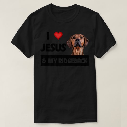 I Love Jesus and My Rhodesian Ridgeback Mom Dad Pe T-shirt (Design voorkant)