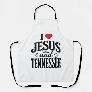 I Love Jesus and Tennessee Vintage Christian Desig Schort
