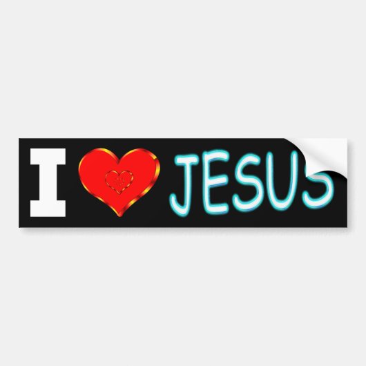 I Love Jesus Bumpersticker (Voorkant)