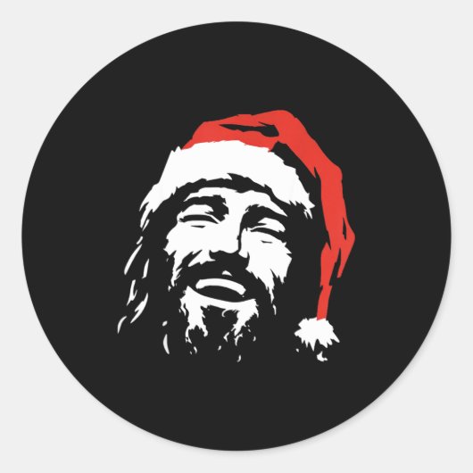I Love Jesus Christmas Green  Ronde Sticker (Voorkant)