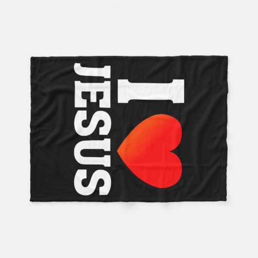 I Love Jesus  Fleece Deken (Voorkant (Horizontaal))
