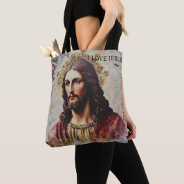  I Love Jesus Gepersonaliseerde naam Tote Bag