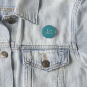 ‘I Love Jesus’ Goud op Turquoise Ronde Button 3,2 Cm (In situ)