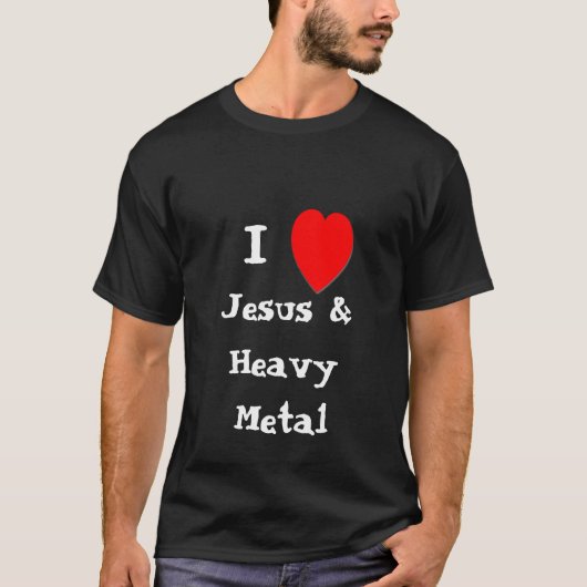I Love Jesus & Heavy Metal T-shirt (Voorkant)