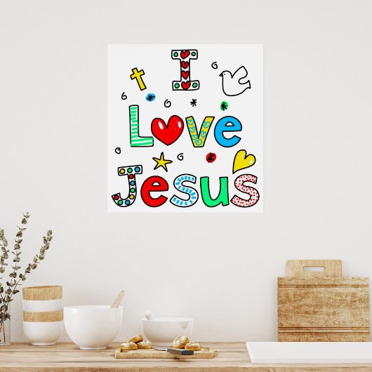 I Love Jesus Poster (Keuken)