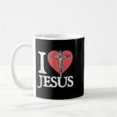 I Love Jesus Retro Christian Religious For Men Wom Koffiemok (Links)