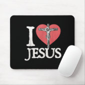 I Love Jesus Retro Christian Religious For Men Wom Muismat (Met muis)