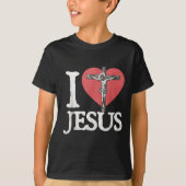 I Love Jesus Retro Christian Religious For Men Wom T-shirt (Voorkant)