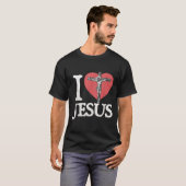 I Love Jesus Retro Christian Religious For Men Wom T-shirt (Voorkant volledig)