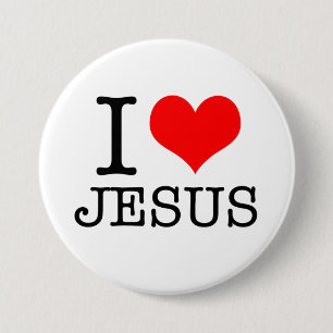 I Love Jesus Ronde Button 7,6 Cm