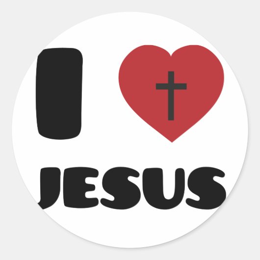 I Love Jesus Ronde Sticker (Voorkant)