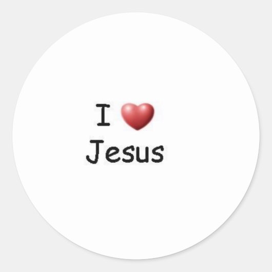 I Love Jesus Ronde Sticker (Voorkant)