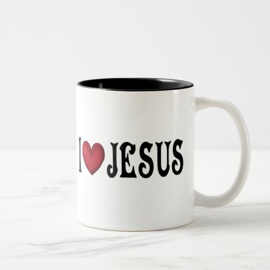 I Love Jesus Tweekleurige Koffiemok (Rechts)