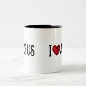 I Love Jesus Tweekleurige Koffiemok (Center)