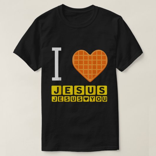 I Love Jesus Waffle Funny Breakfast T-shirt (Design voorkant)