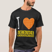 I Love Jesus Waffle Funny Breakfast T-shirt (Voorkant)