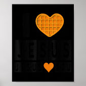 I Love Jesus Waffle Heart Jesus Loves You Funny Br Poster (Voorkant)