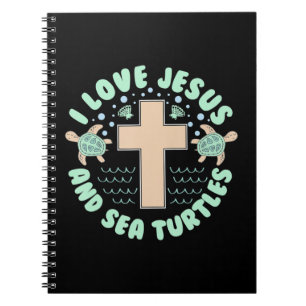 I Love Jesus & Zee Turtles Christelijk Faith Cross Notitieboek