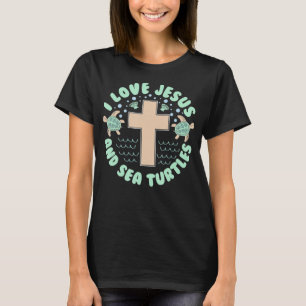 I Love Jesus & Zee Turtles Christelijk Faith Cross T-shirt