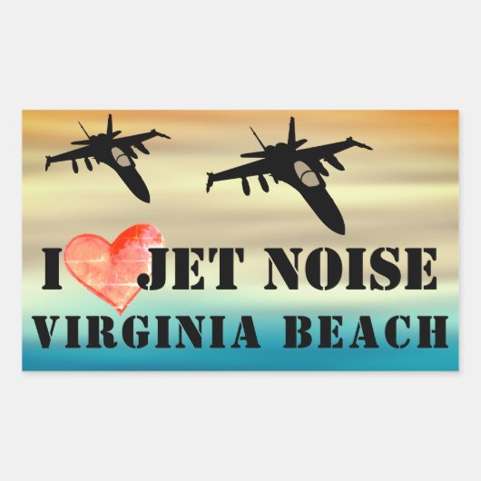 I Love Jet Noise Virginia Beach Poster Rechthoekige Sticker (Voorkant)