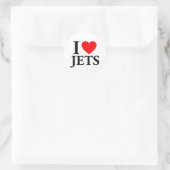 I Love Jets Ronde Sticker (Tas)