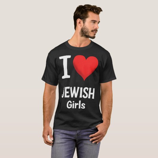 I Love Jewish Girls Funny Hanukkah T-shirt (Voorkant volledig)
