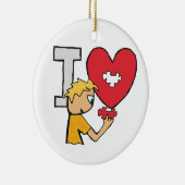 I Love Jigzaag Puzzles Keramisch Ornament (Rechts)