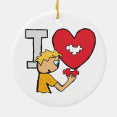 I Love Jigzaag Puzzles Keramisch Ornament (Achterkant)