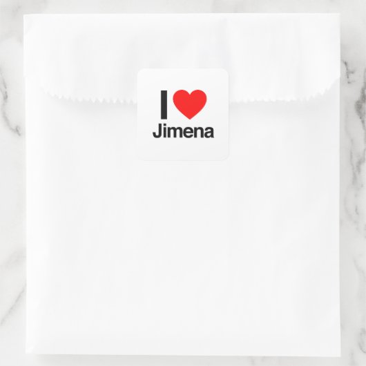 i love jimena vierkante sticker (Tas)