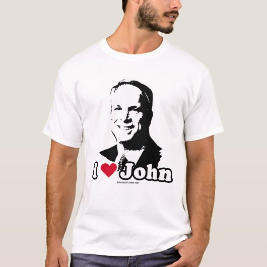I Love John McCain T-shirt / I Heart John McCain T (Voorkant)