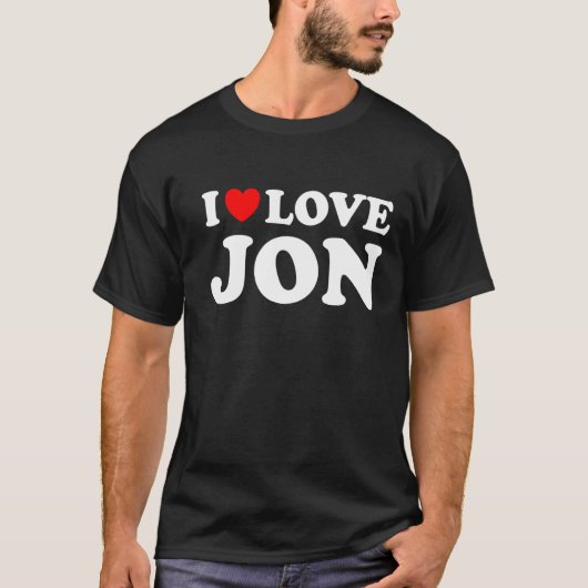 I Love Jon I Heart Jon T-shirt (Voorkant)