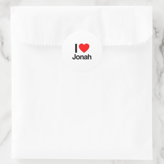 i love jonah ronde sticker (Tas)