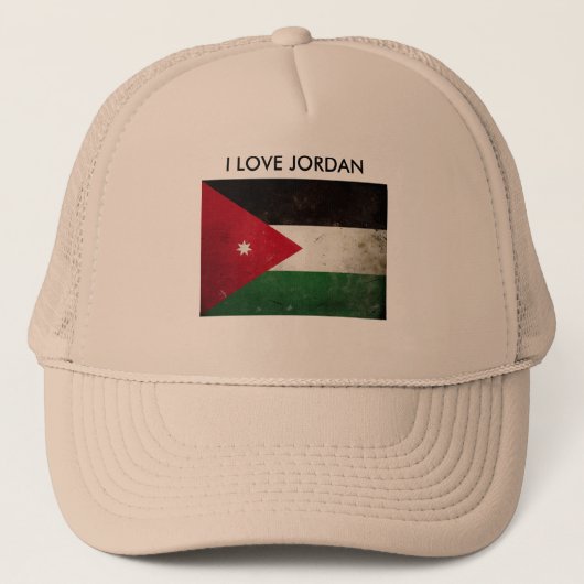 I Love Jordan Flag Trucker Hat Mannen Pet (Voorkant)
