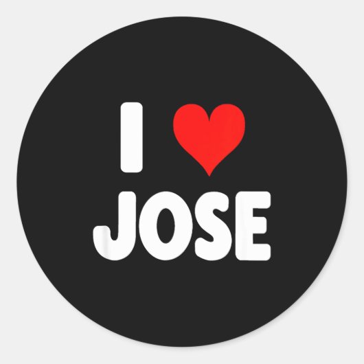 I Love Jose - Heart  Ronde Sticker (Voorkant)
