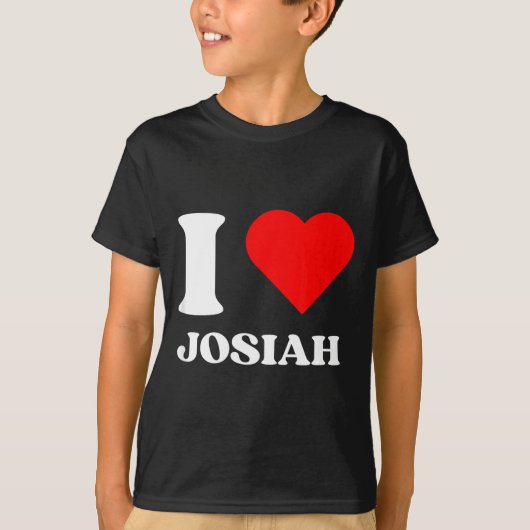 I Love Josiah I Heart Josiah Name Y2k Valentines D T-shirt (Voorkant)