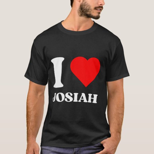 I Love Josiah I Heart Josiah Name Y2k Valentines D T-shirt (Voorkant)