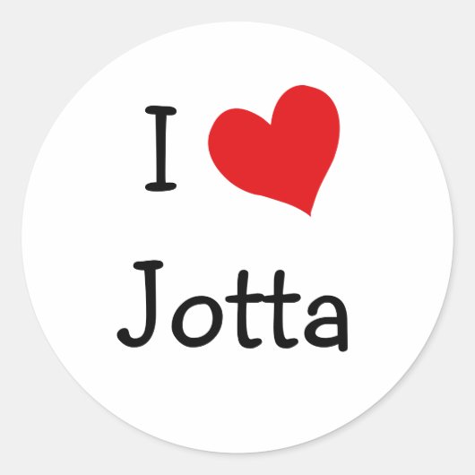 I Love Jotta Ronde Sticker (Voorkant)