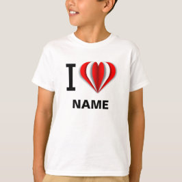 "I Love [Jouw naam]" Hart T-shirt