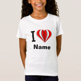 "I Love [Jouw naam]" Hart T-shirt