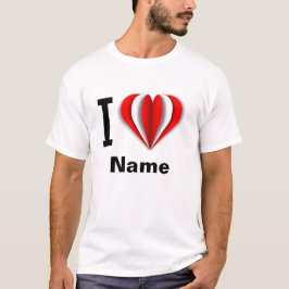 "I Love [Jouw naam]" Hart T-shirt