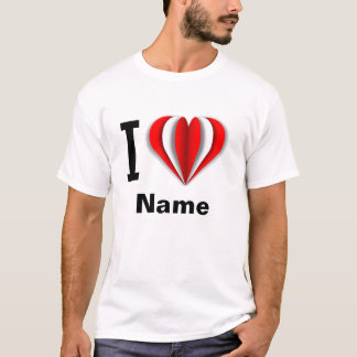 "I Love [Jouw naam]" Hart T-shirt