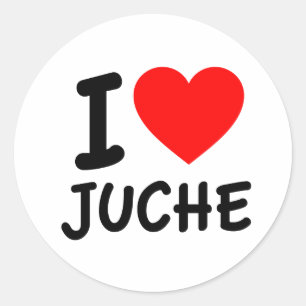 I Love Juche Ronde Sticker