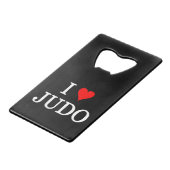 I Love Judo Creditkaart Flessenopener (Voorkant Gekanteld)