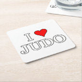 I Love Judo Kartonnen Onderzetters (Schuin)