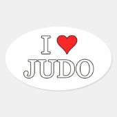 I Love Judo Ovale Sticker (Voorkant)