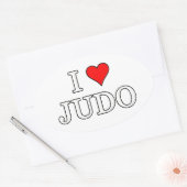 I Love Judo Ovale Sticker (Envelop)