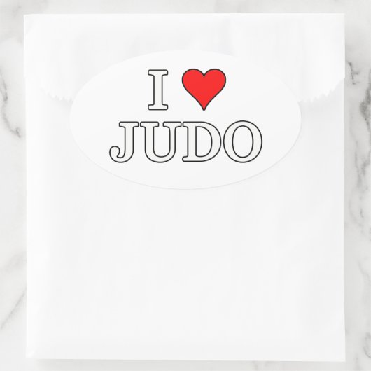 I Love Judo Ovale Sticker (Tas)